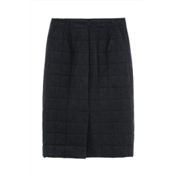 Falda recta de talle alto Negro