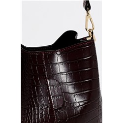 Bandolera de piel Bruna Burdeos