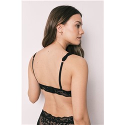 Sujetador triangular relleno encaje negro FANTASTIC