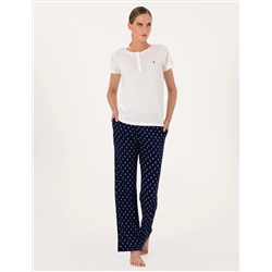 Beyaz Kısakollu Pijama Takımı