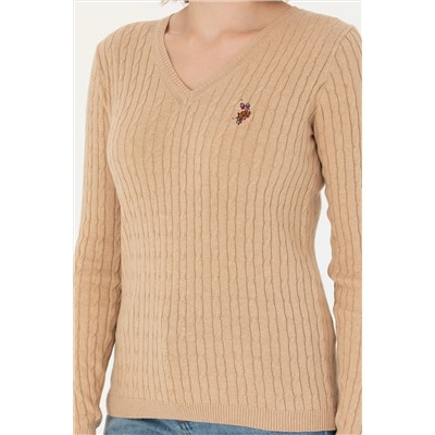 Kadın Kum Melanj V - Yaka Basic Kazak