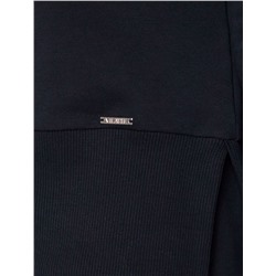 Джемпер с воротом на молнии и лампасами из футера двухнитки с эластаном