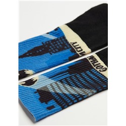 Kurze Herren-Baumwollsocken mit Batman-Print
