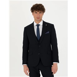 Yelekli Lacivert Ekstra Slim Fit Takım Elbise