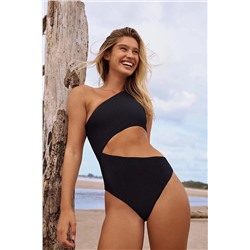 DEEP BEACH Siyah Tek Omuzlu Bütün Mayo Db20020m DB20020M