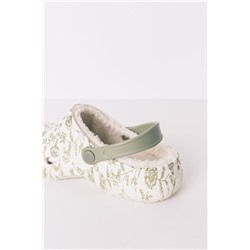 Zapatillas casa flores verde
