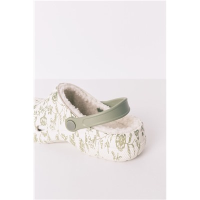 Zapatillas casa flores verde