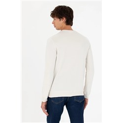 Erkek Taş Bisiklet Yaka Basic Sweatshirt