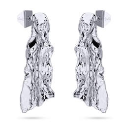 Серьги Дюна (покрытие родий), Есть комплект