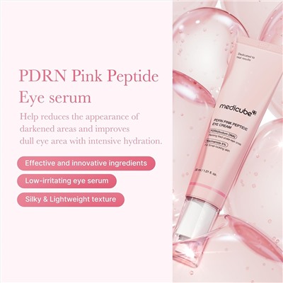 medicube Eye Serum with Salmon DNA PDRN & Pink Peptides | 99% Purity Retinol for Fine Lines | PDRN & Niacinamide for Uneven Skin Tone | Korean Skincare, 1.01 fl.oz