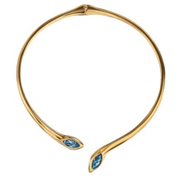 Колье Эдем (кристаллы SW аквамарин; покрытие золото), Есть комплект