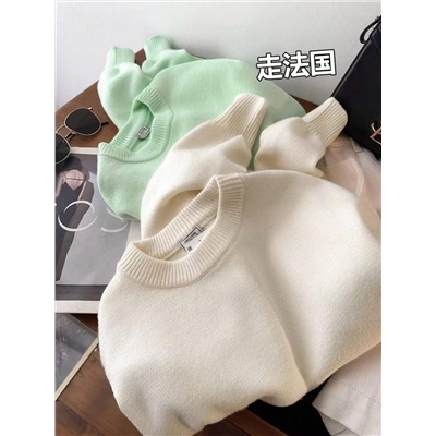 Женский пуловер Pimki*e нежных зефирных цветов с круглым вырезом, экспорт в Францию