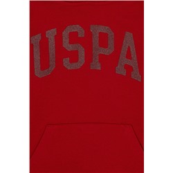 Kız Çocuk Kırmızı Basic Kapüşonlu Sweatshirt
