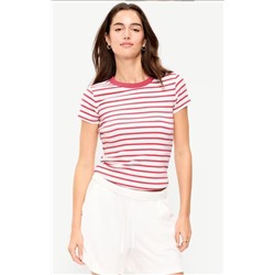 Snug Crew-Neck Ribbed T-Shirt