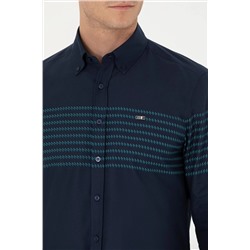 Erkek Lacivert Uzun Kollu Gömlek