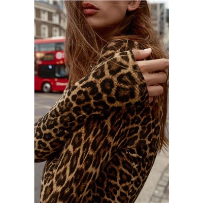 Женский кардиган и лонгслив Zar*a с анималистичным принтом