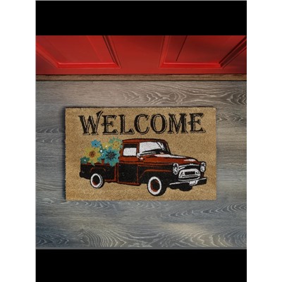 Fußmatte "Welcome Auto" in Natur - (L)60 x (B)40 cm