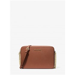 Michael Kors Outlet Jet Set Large Saffiano Leather Crossbody Bag