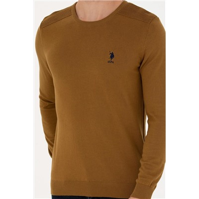 Erkek Açık Haki Basic Kazak