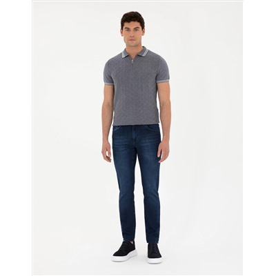 Koyu Lacivert Slim Fit Jean Pantolon