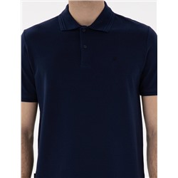 Lacivert Regular Fit %100 Pamuk Polo Yaka Basic Tişört