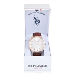 MENS BROWN STRAP GOLD ACCENT WATCH