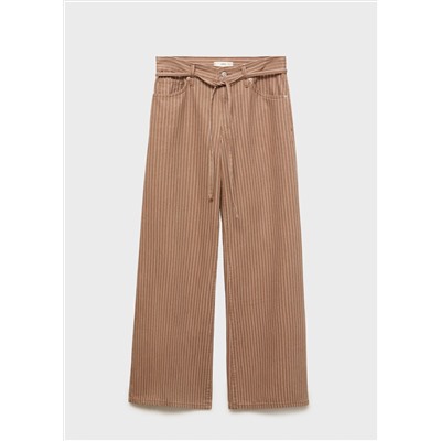 Jeans wideleg rayas tiro bajo cinturón