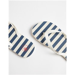 Striped Flip Flops, Men, Dark Blue