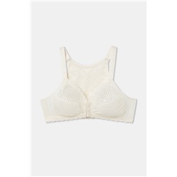 Sujetador postural blanco sin aros cierre delantero