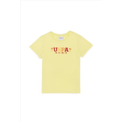 Çocuk Açık Sarı Bisiklet Yaka Tişört