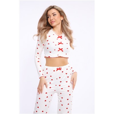 пижама женская с брюками с длинным рукавом 5735