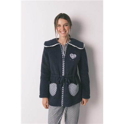 Bata midi borreguito Smiley azul