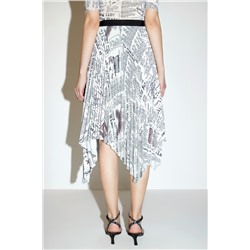 Falda plisada Gris claro