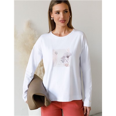 Лонгслив из премиального хлопка с эластаном