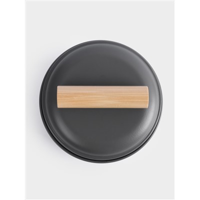 Банка для сыпучих продуктов, 1 л, металл/дерево, графитовая, Local