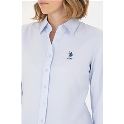 Kadın Açık Mavi Uzun Kollu Basic Gömlek