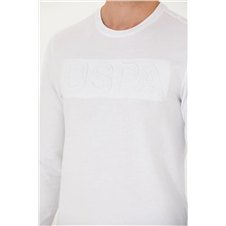 Erkek Beyaz Bisiklet Yaka Basic Sweatshirt