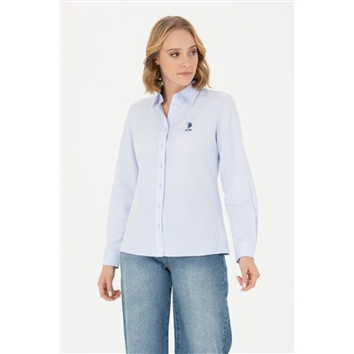 Kadın Açık Mavi Uzun Kollu Basic Gömlek