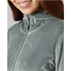 WOMEN'S SOFT VELOUR HOODED FULL-ZIP