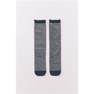 Calcetines largos canalé gris medio