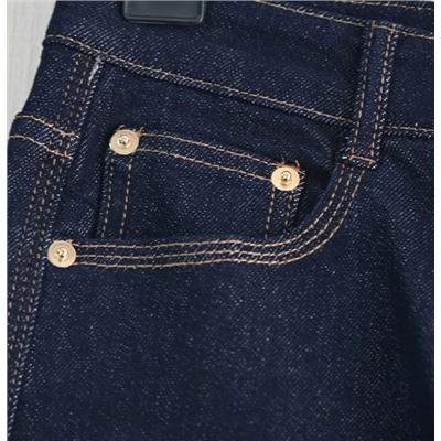 Женские осенне-зимние, слегка эластичные хлопковые джинсы прямого кроя