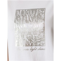 Футболка с авторским принтом из премиального хлопка с эластаном