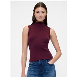 Modern Ribbed Mockneck Tank Top