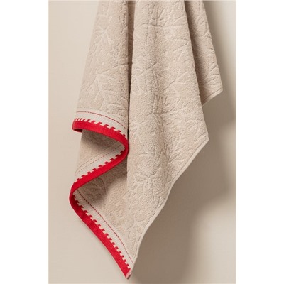 Perle %100 Pamuk Banyo Havlusu - Bej - 70x140 cm