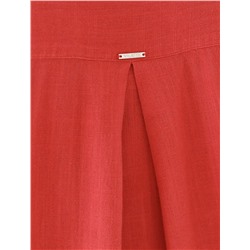 Свободная удлиненная блузка с карманом изо льна с вискозой