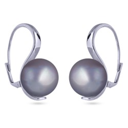 Серьги (Майорка 16мм серо-голубая; покрытие родий), Есть комплект