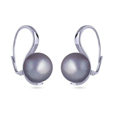 Серьги (Майорка 16мм серо-голубая; покрытие родий), Есть комплект