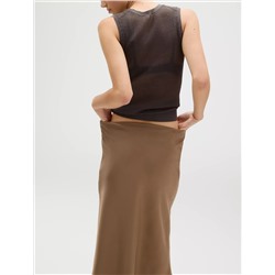 Matte Satin Midi Skirt