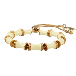 Браслет Бамбук (эмаль сливочное масло; покрытие золото) 23см, Есть комплект