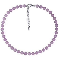 Колье Селена (аметист 8мм; покрытие родий) 40-45см